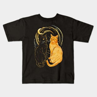 cat and moon Kids T-Shirt